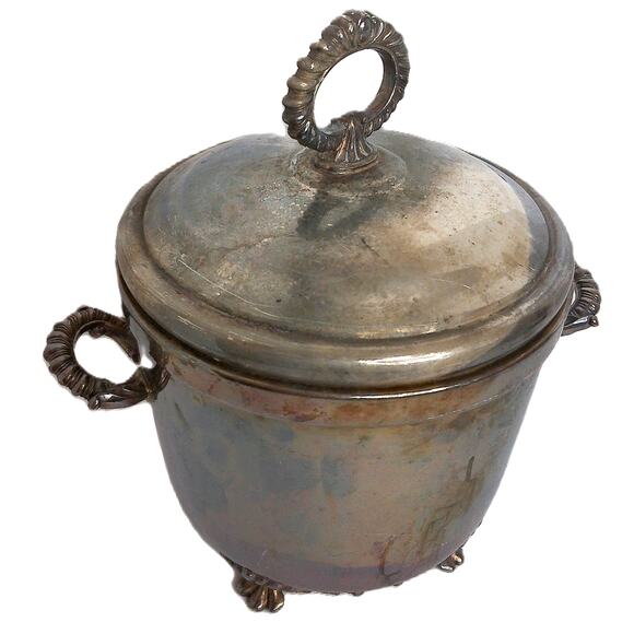 Antique Silverplate W&S Blackinton Ice Bucket w Lid 10” Footed #415 READ AS IS - Picture 9 of 9